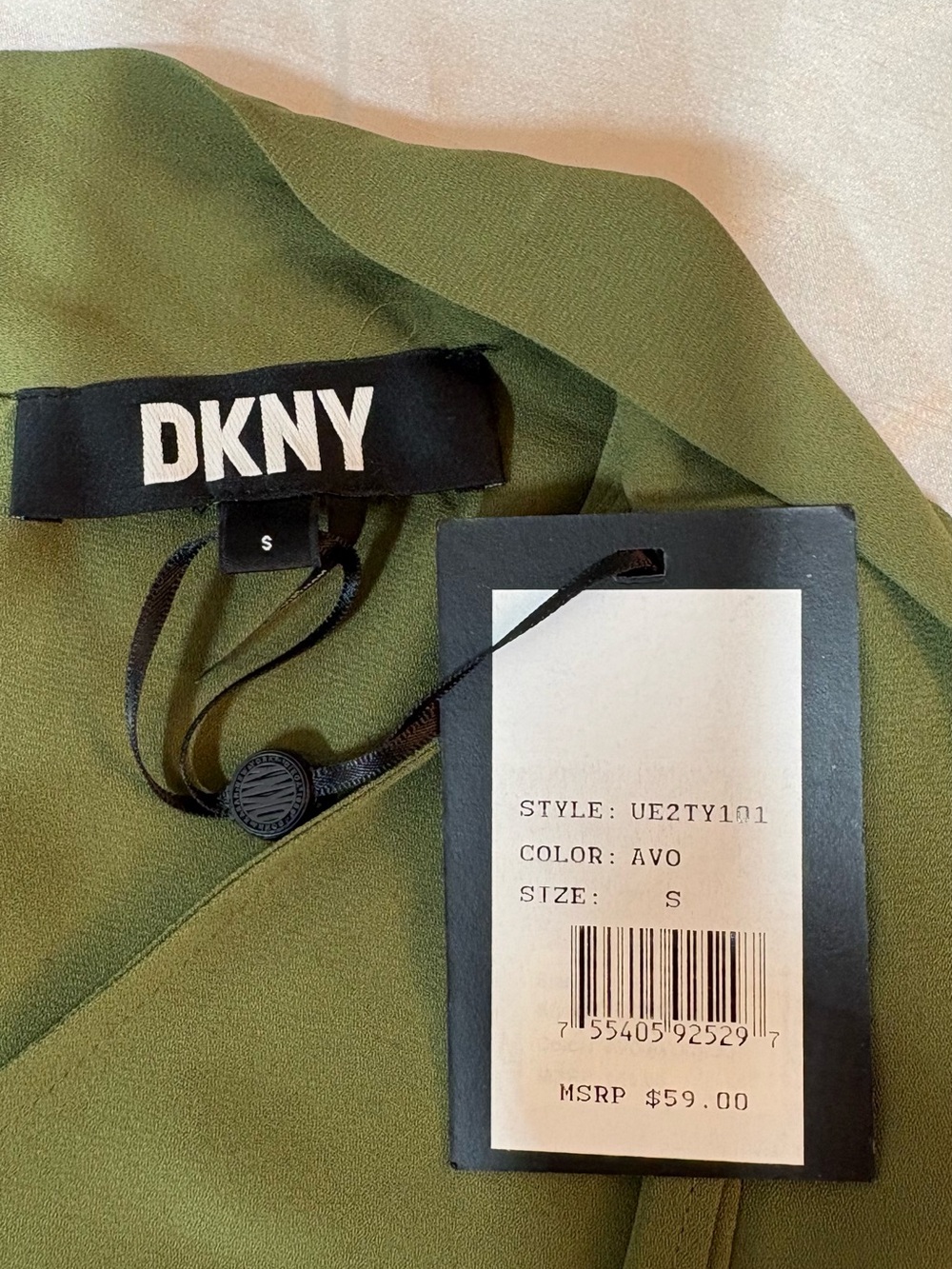 DKNYC Olive Green V-Neck Tie-Shoulder Camisole - Picture 4 of 5